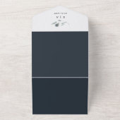 ブルーチッスルウォーターカラーユーカリ結婚ス オールインワン招待状 (外側)