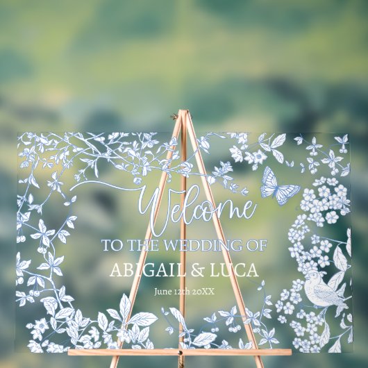 ブルーチノイスリートイレジョイ結婚のウェルカムサイン アクリルサイン (ニュートラル)
