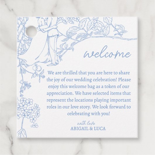 ブルーチノイスリートイレデジュイ結婚の歓迎 フェイバータグ (正面)