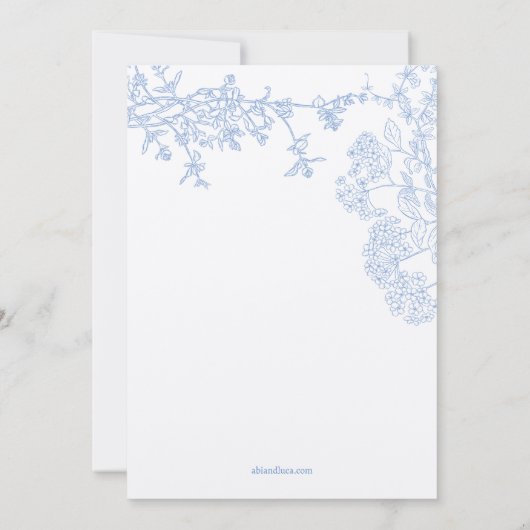 ブルーチノイスリートイレデジュイ結婚ズ 招待状 (裏面)