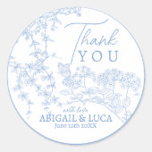 ブルーチノイスリートイレデジュイ結婚式 プログラム ラウンドシール (正面)