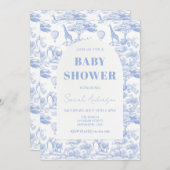 ブルーチノイスリートイレデジュエイベイブシャワー 招待状 (正面/裏面)