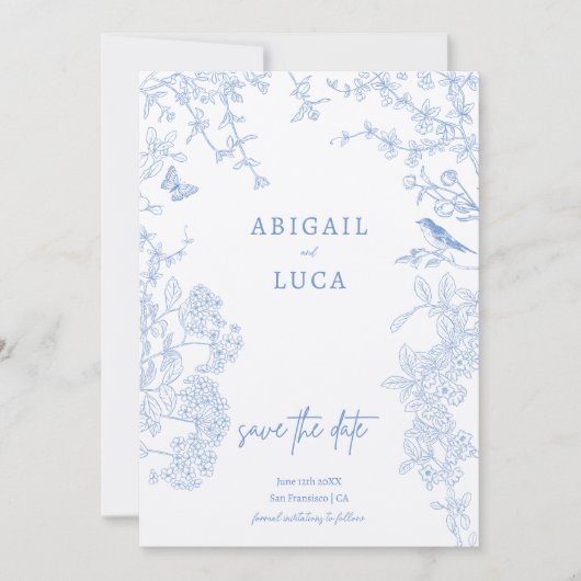 ブルーチノイスリートワールデジュイ結婚さんの救デートI 招待状 (正面)