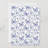 ブルーチノイスリーバタフライベビーシャワー招待状 招待状 (裏面)