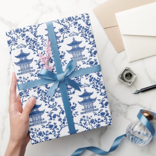 ブルーチノイスリーパゴダストワール ラッピングペーパー (ギフト)