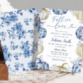 ブルーチノイスリーパンプキン秋インラブシャワー 招待状