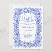 ブルーチノイスリーフローラブライダルシャワー 招待状 (正面)