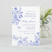 ブルーチノイスリーフローラブライダルシャワー 招待状 (スタンド正面)
