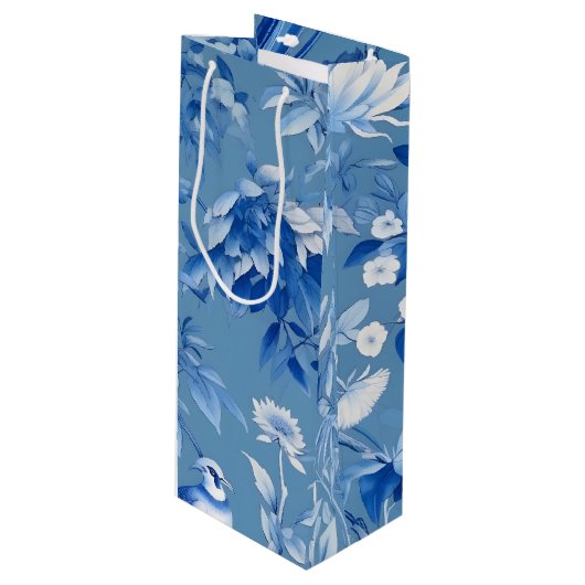 ブルーチノイスリーフローラワイン抱き枕 ワインギフトバッグ (正面アングル)