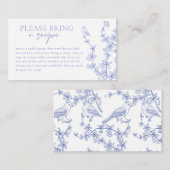 ブルーチノイスリーブライダルシャワーレシピ要求 エンクロージャーカード (正面/裏面)