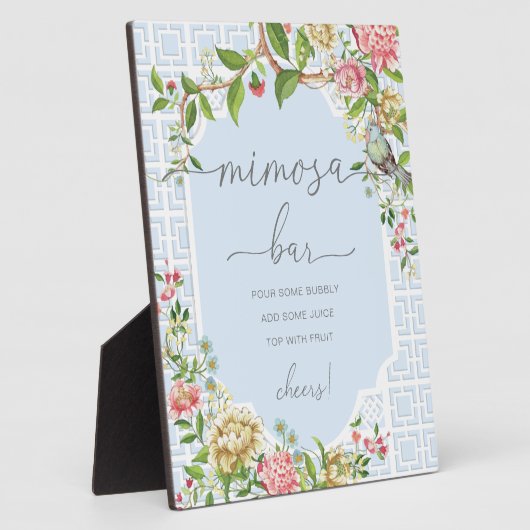 ブルーチノイスリーベビーシャワーミモザバーサイン フォトプラーク (側面)