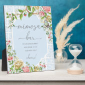 ブルーチノイスリーベビーシャワーミモザバーサイン フォトプラーク (側面)