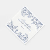 ブルーチノイスリーヴィンテージフローラブライダルシャワー スタンダードランチョンナプキン (角)