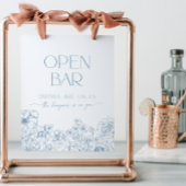 ブルーチノエレガントイスリーフローラオープンバーカクテル 台座サイン