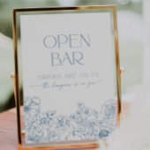 ブルーチノエレガントイスリーフローラオープンバーカクテル 台座サイン