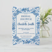 ブルーチノエレガントイセリーフローラブライダルシャワー 招待状 (スタンド正面)