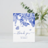 ブルーチノエレガントイセリーブライダルシャワーありがとう ポストカード (スタンド正面)