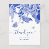 ブルーチノエレガントイセリーブライダルシャワーありがとう ポストカード (正面)