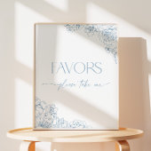 ブルーチノエレガントイセリーブライダルシャワーの好意 台座サイン