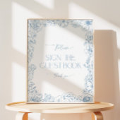 ブルーチノエレガントイセリーブライダルシャワーゲストブック 台座サイン