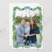 ブルーチノセリエオーナメントネイビーフレームカード サンキューカード (正面/裏面)