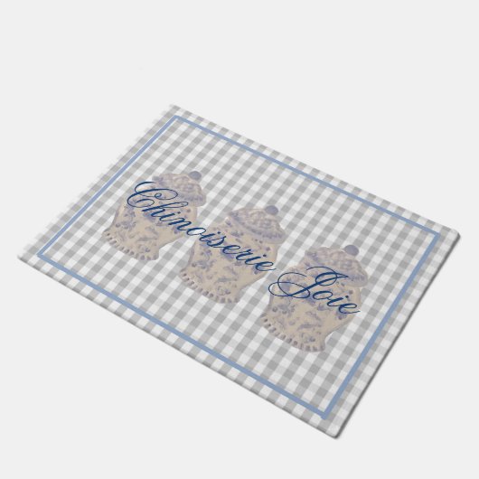 ブルーチノセリーハン絵を描ドジンジャージャージャー ドアマット (アングル)