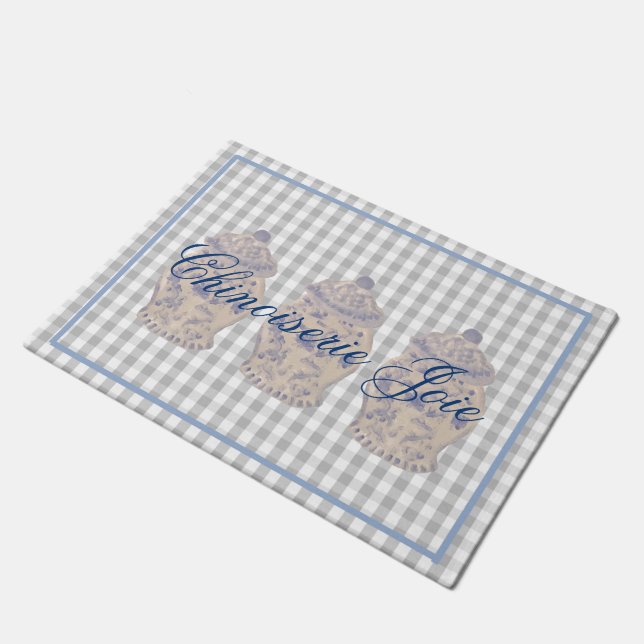 ブルーチノセリーハン絵を描ドジンジャージャージャー ドアマット (アングル)