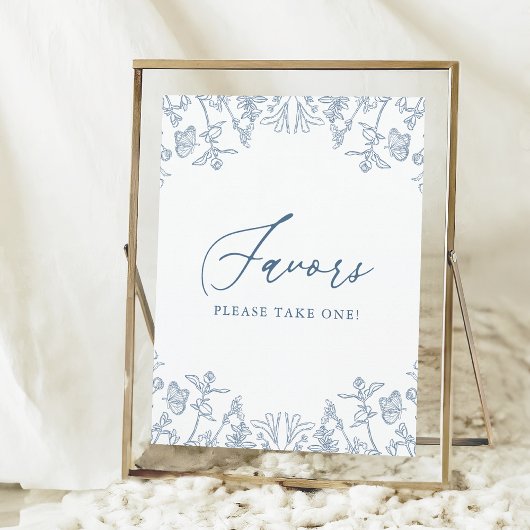 ブルーチノフランスのイセリーフローラブライダルシャワーのお願い ポスター