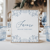 ブルーチノフランスのイセリーフローラブライダルシャワーのお願い ポスター