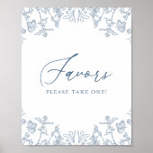 ブルーチノフランスのイセリーフローラブライダルシャワーのお願い ポスター (正面)