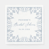 ブルーチノフランスのイセリーフローラブライダルシャワー スタンダードランチョンナプキン (正面)