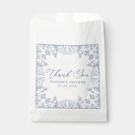 ブルーチノフランスのイセリーフローラブライダルシャワー フェイバーバッグ (正面)