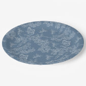 ブルーチノフランスのイセリーフローラブライダルシャワー ペーパープレート (アングル)