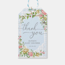 ブルーチノワジェリーベビーシャワーサンキューメッセージカード ギフトタグ