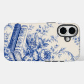 ブルーチノワズリーの本と紅茶のスマホケース Case-Mate iPhoneケース (裏面 (横))