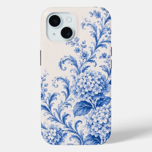 ブルーチノワズリーハイドレンジアフォンケース Case-Mate iPhoneケース (裏面)