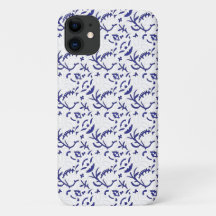 ブルーチノワズリーフラワーPhoneケース