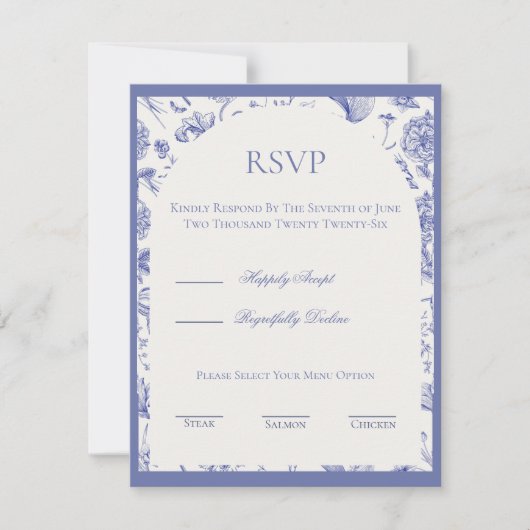 ブルーチノワズリール RSVP カード (正面)