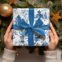 ブルーチノワズリーヴィレッジのクリスマス包装紙