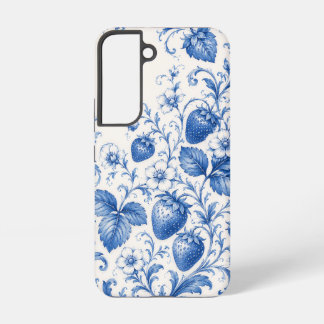 ブルーチノワズリ ストロベリー フローラル フォンケース SAMSUNG GALAXY S22ケース