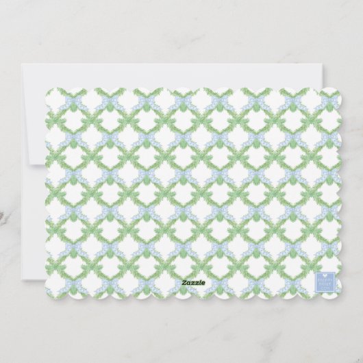 ブルーチノワセリークリスマスツリーモノグラムクレスト シーズンカード (裏面)