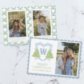 ブルーチノワセリークリスマスツリーモノグラムクレスト シーズンカード