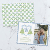 ブルーチノワセリークリスマスツリーモノグラムクレスト シーズンカード