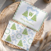 ブルーチノワセリークリスマスツリーモノグラムクレスト シーズンカード