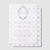 ブルーチノワセリークレストモノグラム結婚ズ ベラム紙招待状 (オフセット (招待状))