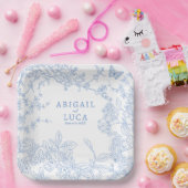 ブルーチノワセリートワールデジュイ結婚さんの救デート ペーパープレート (パーティー)