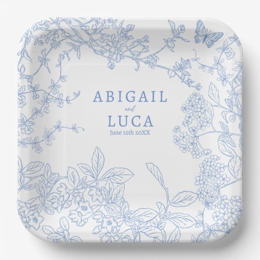 ブルーチノワセリートワールデジュイ結婚さんの救デート ペーパープレート (正面)