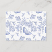 ブルーチノワセリーフローラブライダルシャワーレシート エンクロージャーカード (裏面)