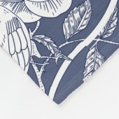 ブルーチノワセリーフローラモノグラム フリースブランケット (角)