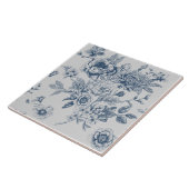 ブルーチノワセリーフローラヴィンテージ タイル (側面)